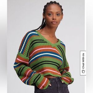 008 PacSun LA Hearts stripe cropped sweater